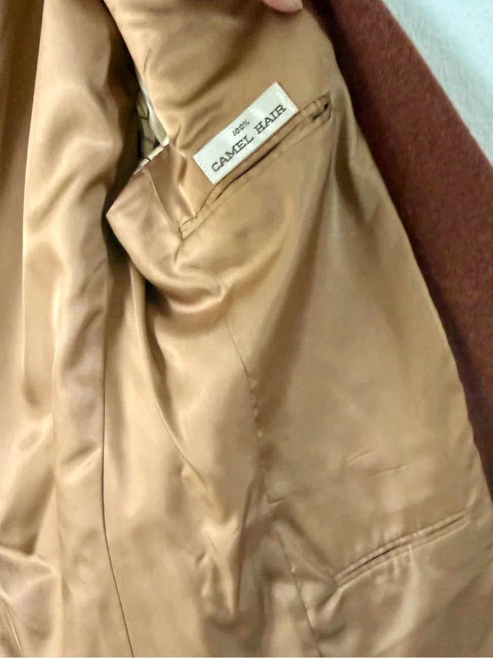 Vintage Dick Bruhn 100% Camel Hair Blazer Rust Brown Men’s Long Sport Coat 44